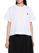 SACAI | Embroidered Pocket Snap Button Side Slit T-Shirt | Women
