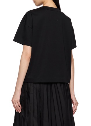 Back View - Click To Enlarge - SACAI - Embroidered Pocket Snap Button Side Slit T-Shirt