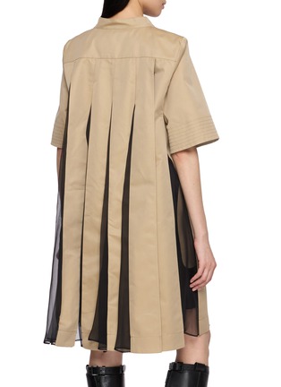 Back View - Click To Enlarge - SACAI - Hybird Gabardine Knit Pleated Back Dress