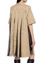 Back View - Click To Enlarge - SACAI - Hybird Gabardine Knit Pleated Back Dress