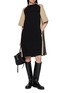 Figure View - Click To Enlarge - SACAI - Hybird Gabardine Knit Pleated Back Dress