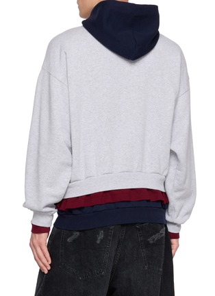 Back View - Click To Enlarge - BALENCIAGA - Layered Hooded Crewneck Sweater