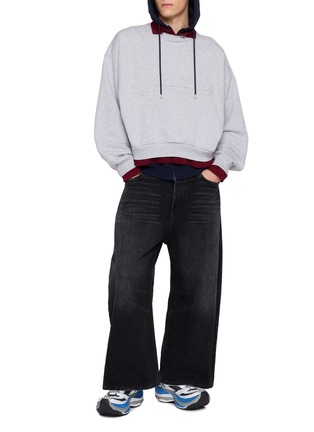 Figure View - Click To Enlarge - BALENCIAGA - Layered Hooded Crewneck Sweater