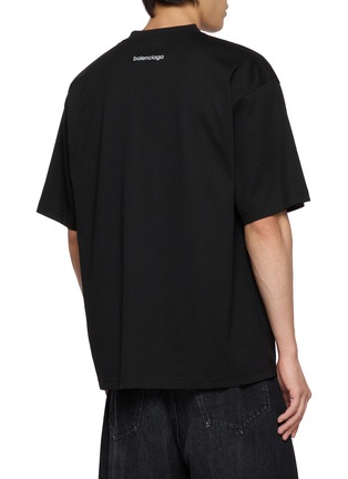 Back View - Click To Enlarge - BALENCIAGA - Logo Print Crewneck T-shirt