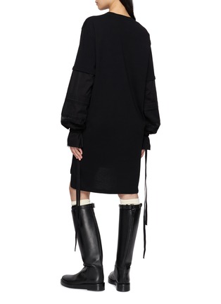 Back View - Click To Enlarge - ANN DEMEULEMEESTER - Lucina Layered Sleeve Cotton T-Shirt Dress