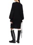 Back View - Click To Enlarge - ANN DEMEULEMEESTER - Lucina Layered Sleeve Cotton T-Shirt Dress