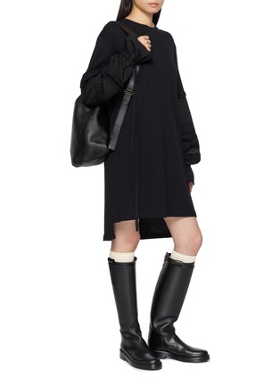 Figure View - Click To Enlarge - ANN DEMEULEMEESTER - Lucina Layered Sleeve Cotton T-Shirt Dress