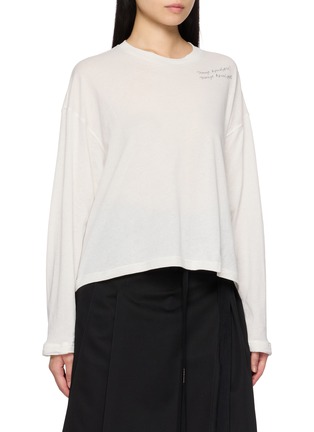 Detail View - Click To Enlarge - ANN DEMEULEMEESTER - Niki Long Sleeve Graphic Cotton Jersey T-Shirt