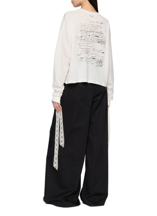 Back View - Click To Enlarge - ANN DEMEULEMEESTER - Niki Long Sleeve Graphic Cotton Jersey T-Shirt