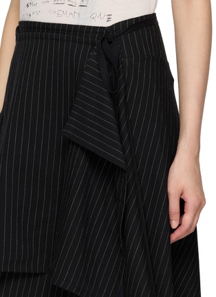  - ANN DEMEULEMEESTER - Birit Layered Wrap Chalk Stripe Skirt
