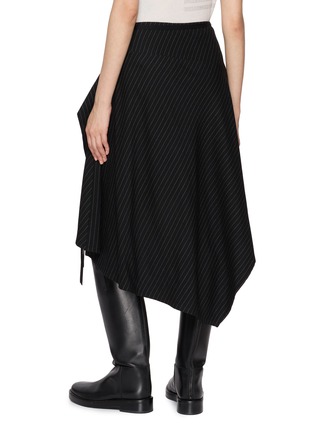 Back View - Click To Enlarge - ANN DEMEULEMEESTER - Birit Layered Wrap Chalk Stripe Skirt
