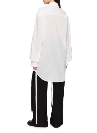 Back View - Click To Enlarge - ANN DEMEULEMEESTER - Elisabeth Dropped Shoulder Cotton Long Shirt