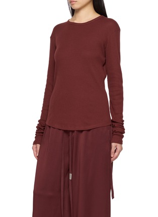 Detail View - Click To Enlarge - ANN DEMEULEMEESTER - Dot Long Sleeve Ruched Top
