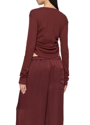 Back View - Click To Enlarge - ANN DEMEULEMEESTER - Dot Long Sleeve Ruched Top