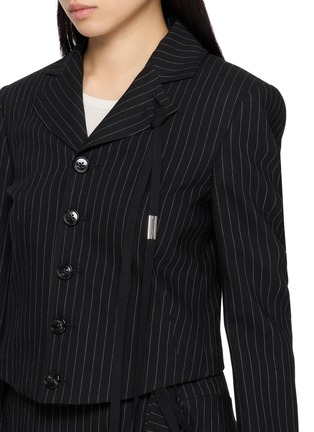  - ANN DEMEULEMEESTER - Manda Grosgrain Ribbon Stripe Cropped Blazer