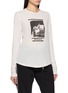 Detail View - Click To Enlarge - ANN DEMEULEMEESTER - Dot Long Sleeve Ruched Cropped Cotton Jersey Top