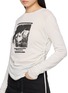  - ANN DEMEULEMEESTER - Dot Long Sleeve Ruched Cropped Cotton Jersey Top
