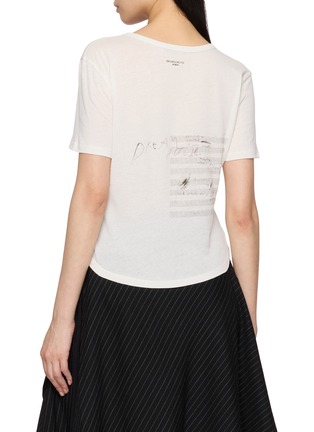 Back View - Click To Enlarge - ANN DEMEULEMEESTER - Floor Micro Graphic Print Cotton T-Shirt