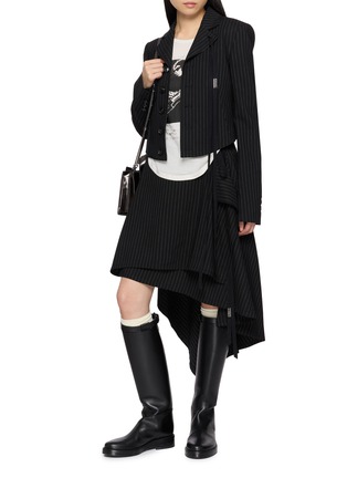 Figure View - Click To Enlarge - ANN DEMEULEMEESTER - Floor Micro Graphic Print Cotton T-Shirt
