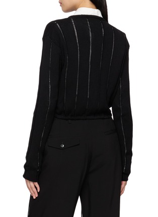 Back View - Click To Enlarge - ANN DEMEULEMEESTER - Jacklin Drawstring Cropped Knit Cardigan