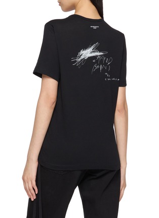 Back View - Click To Enlarge - ANN DEMEULEMEESTER - Fanie Handwritten Print Cotton T-Shirt