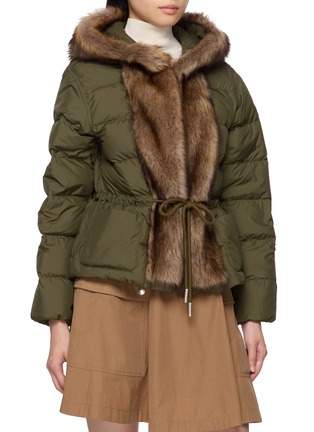 Detail View - Click To Enlarge - MONCLER - Faux Fur Trim Hooded Puffer Jacket