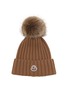 MONCLER Ribbed Knit Wool Beanie 