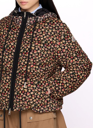  - MONCLER - Becfigue Floral Print Hooded Puffer Jacket
