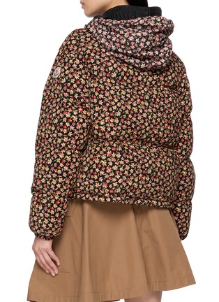 Back View - Click To Enlarge - MONCLER - Becfigue Floral Print Hooded Puffer Jacket
