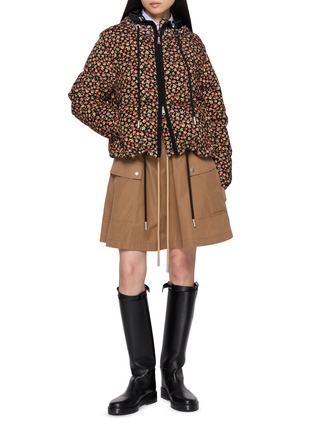 Figure View - Click To Enlarge - MONCLER - Becfigue Floral Print Hooded Puffer Jacket