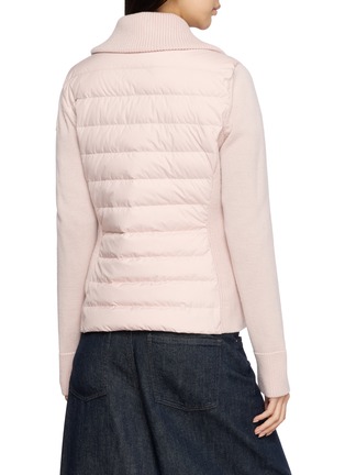 Back View - Click To Enlarge - MONCLER - Zip Up Quilted Panel Knit Jacket