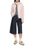 Figure View - Click To Enlarge - MONCLER - Zip Up Quilted Panel Knit Jacket