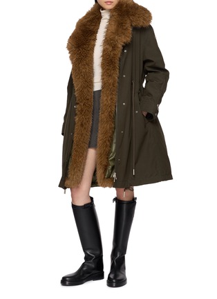 Figure View - Click To Enlarge - MONCLER - Hooded Long Parka Coat
