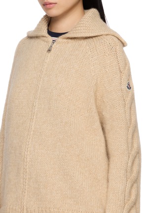  - MONCLER - Cable Knit Sleeve Zip Up Knit Cardigan