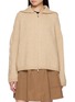 MONCLER Cable Knit Sleeve Zip Up Knit Cardigan