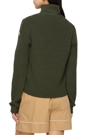 Back View - Click To Enlarge - MONCLER - Button Up Puffer Knit Mix Jacket