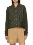 Main View - Click To Enlarge - MONCLER - Button Up Puffer Knit Mix Jacket