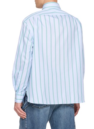 Back View - Click To Enlarge - JW ANDERSON - Striped Cotton Twill Dress Shirt