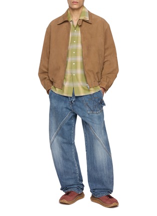 Figure View - Click To Enlarge - JW ANDERSON - Long Sleeve Embroidered Collar Chequered Shirt