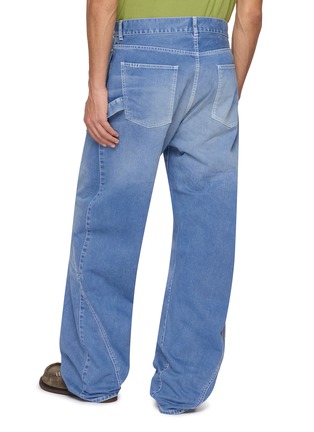 Back View - Click To Enlarge - JW ANDERSON - Anchor StitchTwisted Workwear Medium Wash Jeans