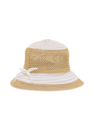 Detail View - Click To Enlarge - GREVI - Bow Detail Crochet Bucket Hat