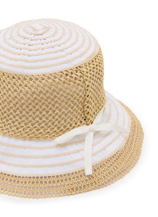 Detail View - Click To Enlarge - GREVI - Bow Detail Crochet Bucket Hat