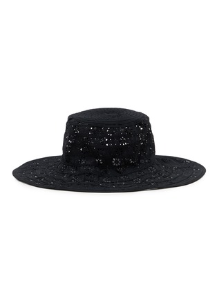 Detail View - Click To Enlarge - GREVI - Broderie Anglaise Wide-Brim Bucket Hat