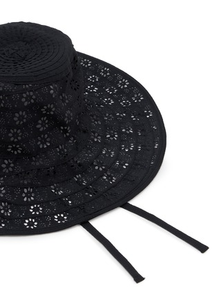 Detail View - Click To Enlarge - GREVI - Broderie Anglaise Wide-Brim Bucket Hat