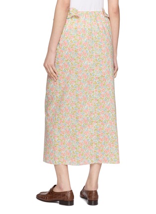 Back View - Click To Enlarge - NACKIYÉ - Warp Floral Cotton Midi Skirt