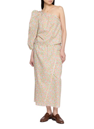 Figure View - Click To Enlarge - NACKIYÉ - One Shoulder Floral Cotton Top