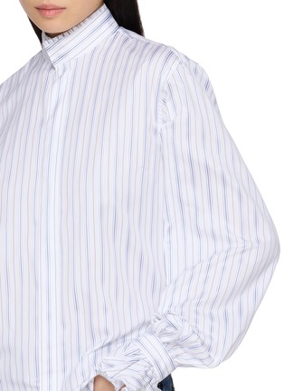  - BOURRIENNE PARIS X - High Officer Collar Ruffle Detail Striped Shirt