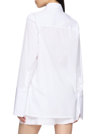 Back View - Click To Enlarge - BOURRIENNE PARIS X - Classic Collar Stripe Panel Long Shirt