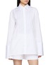 BOURRIENNE PARIS X Classic Collar Stripe Panel Long Shirt