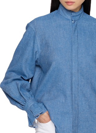  - BOURRIENNE PARIS X - High Officer Collar Ruffle Detail Linen Shirt